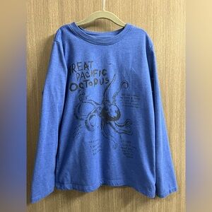 Cat & Jack T Shirt Long Sleeve Art Print Tagless Youth Boys Medium 8/10